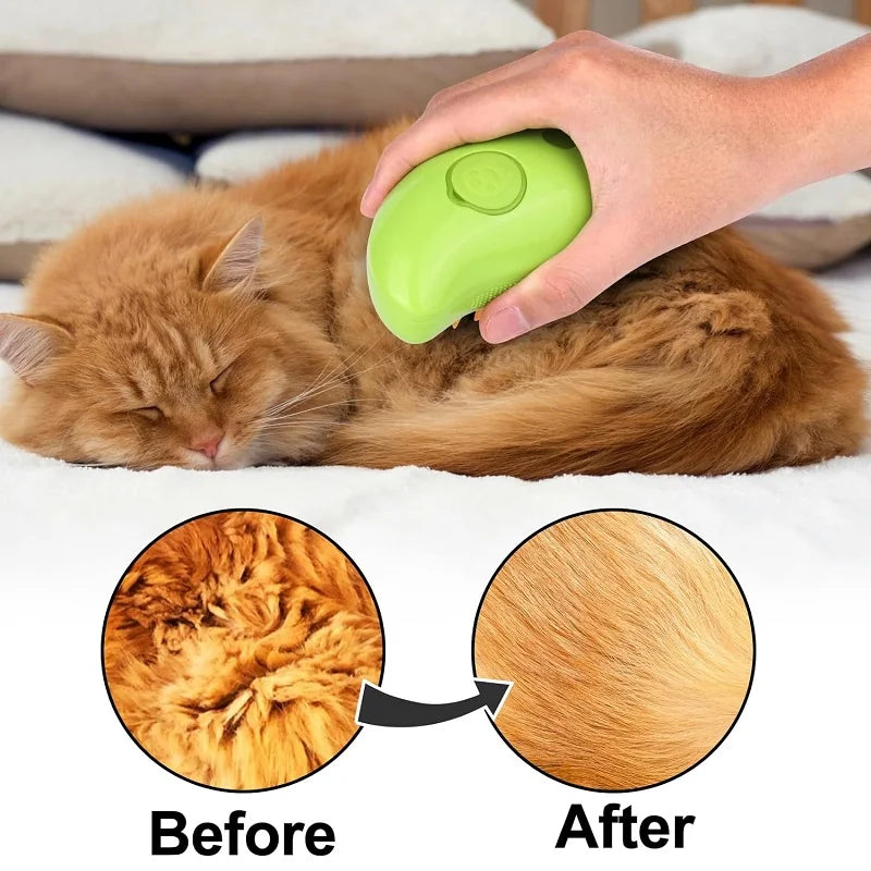 Cat Dog Steam Brush Pet Electric Spray Massage Comb 3 in1 Pet Grooming Brush Self Clean Massage Remove Tangled And Loose Hair