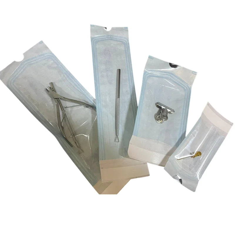 200pcs Manicure Sterilizing Bag Sterilization Nail Art Tool Clean Disposable Nail Dentistry Medical Grade Paper+CPP/PET Film Bag