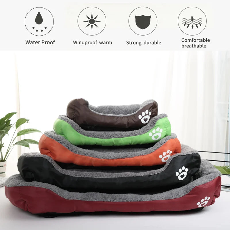 Large Pet Cat Dog Bed Square Plush Kennel Summer Washable Cat Mat Waterproof Mattress Pet Cushion Medium Large Dogs Pet Supplies