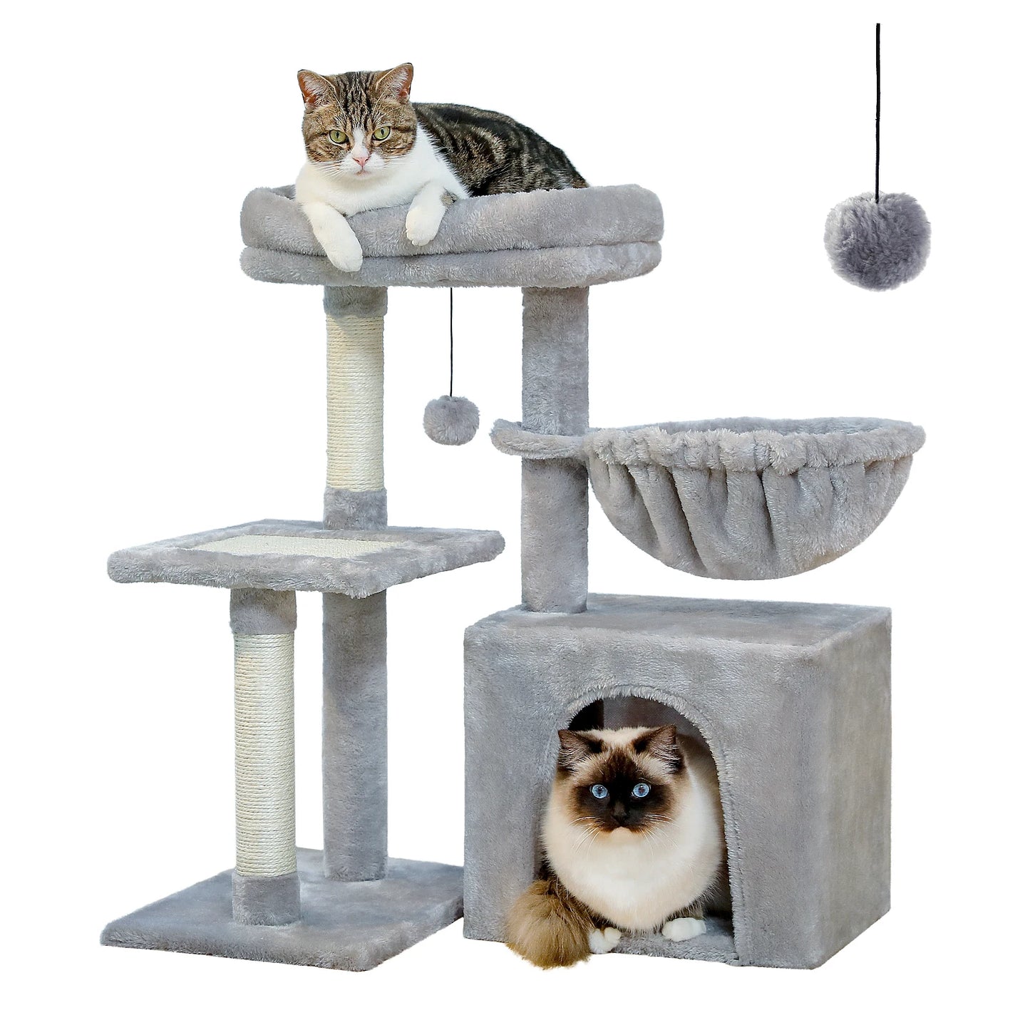 Cat Tower for Indoor Cats 2 Styles Cat Activity Tree with Cat Scratching Posts Big Hammock