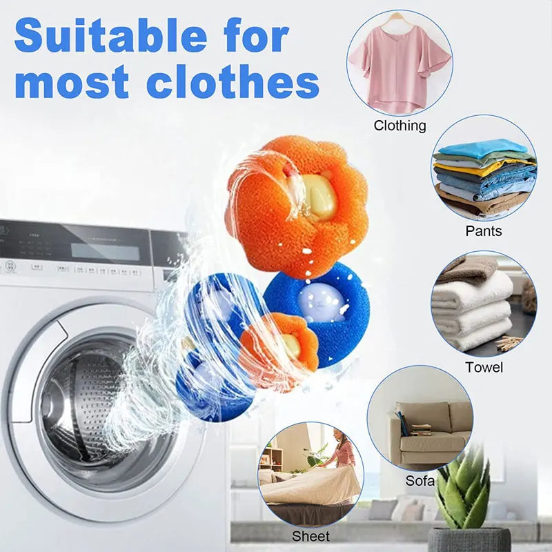 Magic Laundry Ball Kit Reusable Clothes Hair Cleaning Tool Pet Hair Remover Washing Machine Cat Dog Hair Catcher Laundry Ball