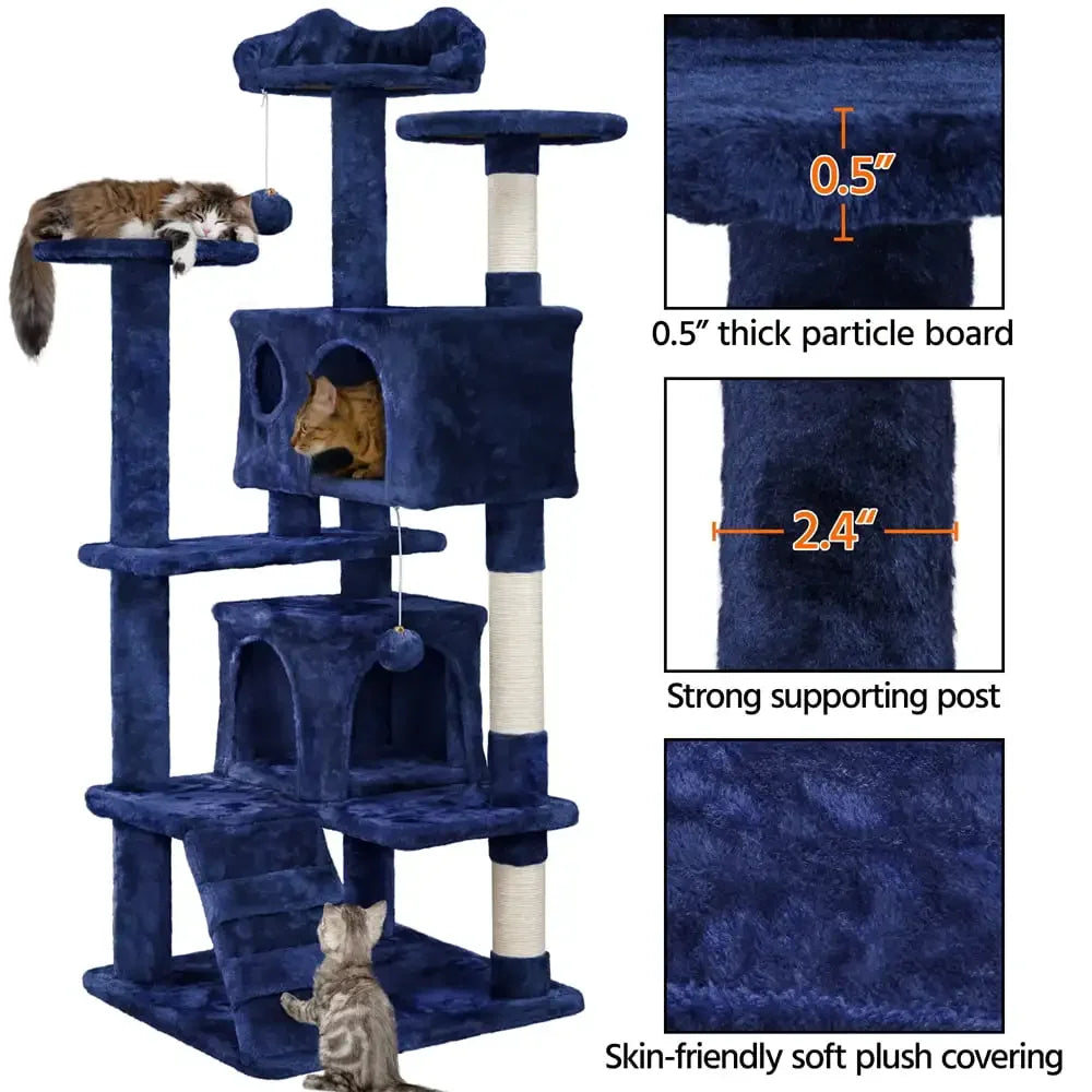 Double Condo Cat Tree with Scratching Post