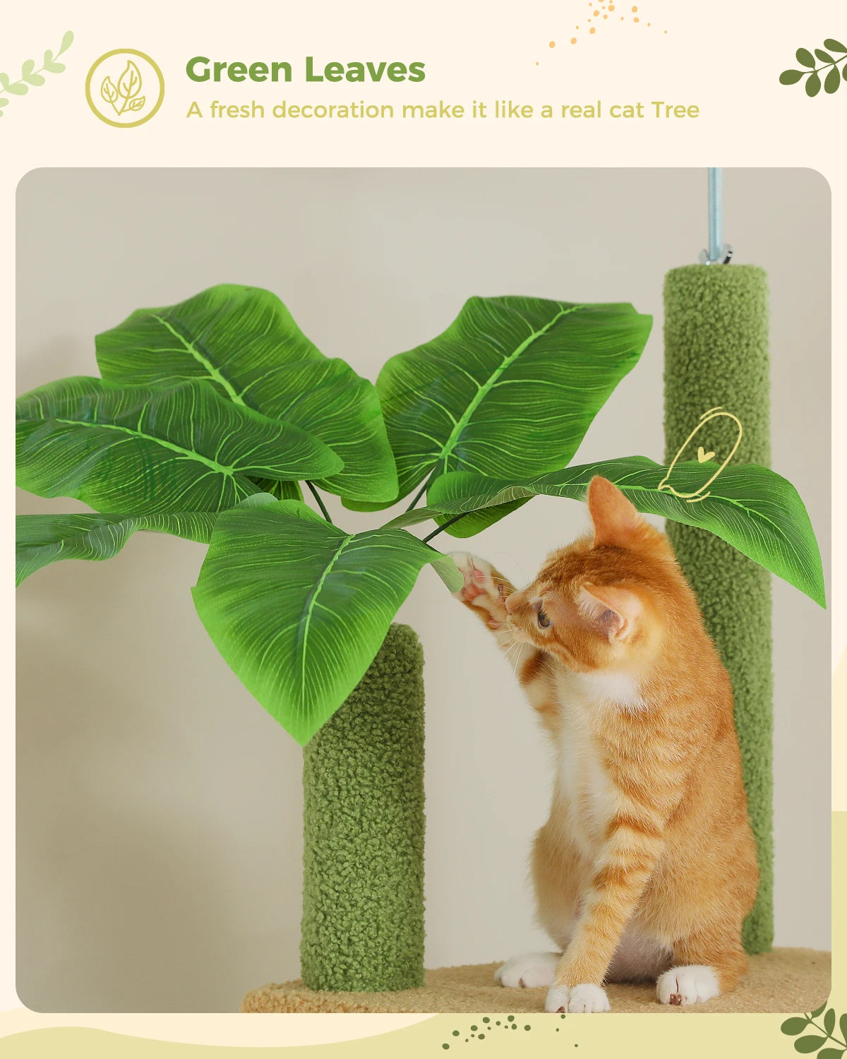 Adjustable Cactus Cat Tree with Condo Scratching Post Multi-Level Cat Tower