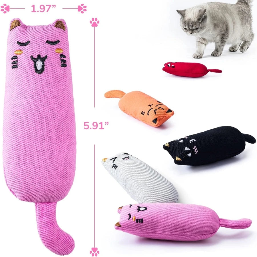 Rustle Sound Catnip Toy Cats Product For Pets Cute Cat Toys For Kitten Teeth Grinding Cat Plush Toy Thumb Pillow Pet Accessories