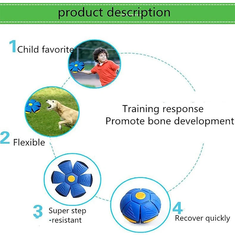 Pet Magic UFO Ball Dog Treading Ball Foot Treading Ball Light Deformation Vent Ball To Decompress Parent-Child Interaction