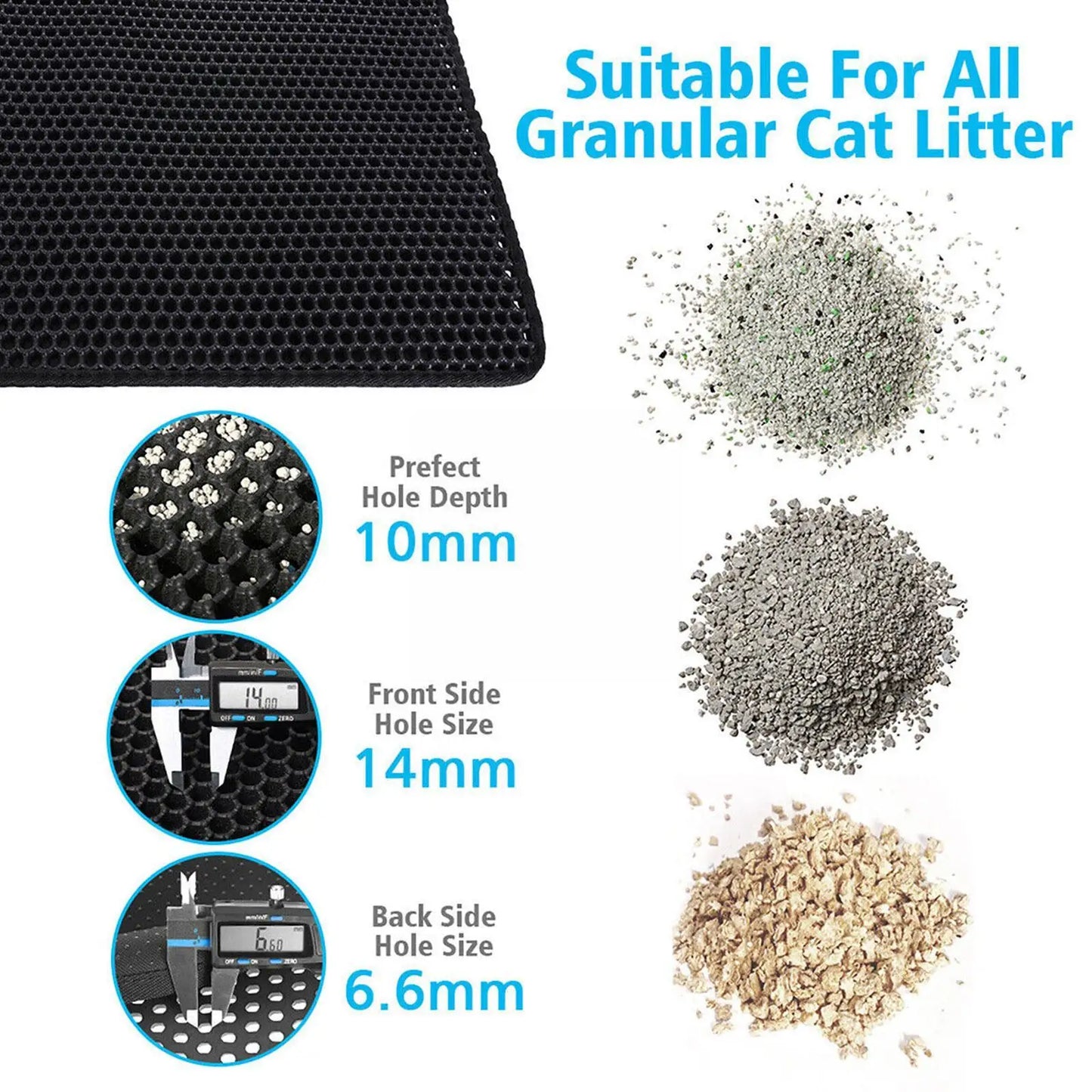 Cat Litter Mat Double Layer Non-slip Litter Pads Non-slip Waterproof Mat Box Litter Accessories Pet Mat S Bed Clean U4n4