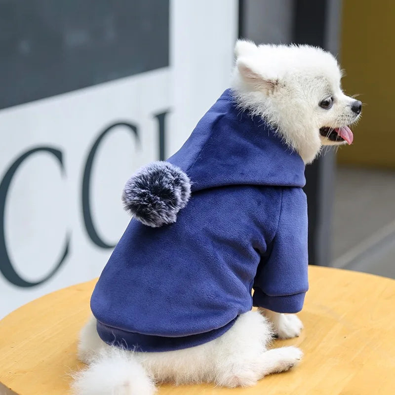 Pet Dog Cat  Clothes Fleece Hooded Hairball Coat Jacket Winter Kitty Small Medium Dogs Cats Cool Pajamas Chihuahua