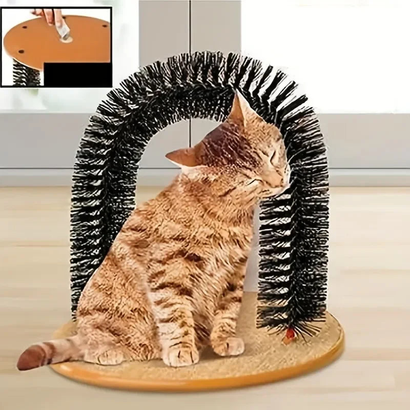 1pc Cat Toy Arch Self Groome Pamper Feline With A Massage Grooming Rubbing With Scratching Pad Toy For Cats Interactive Toys