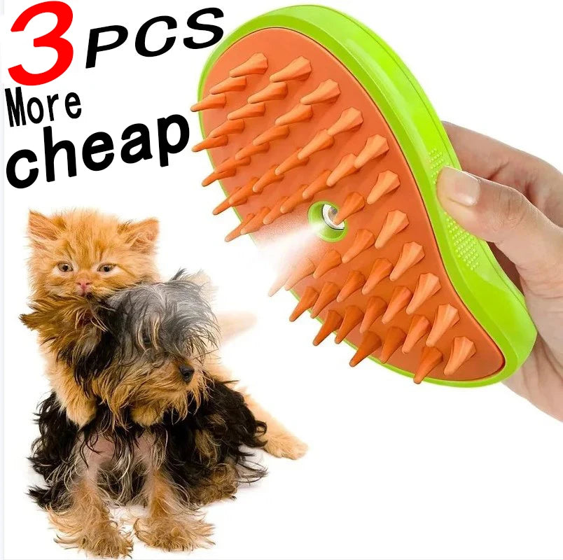 Cat Dog Steam Brush Pet Electric Spray Massage Comb 3 in1 Pet Grooming Brush Self Clean Massage Remove Tangled And Loose Hair