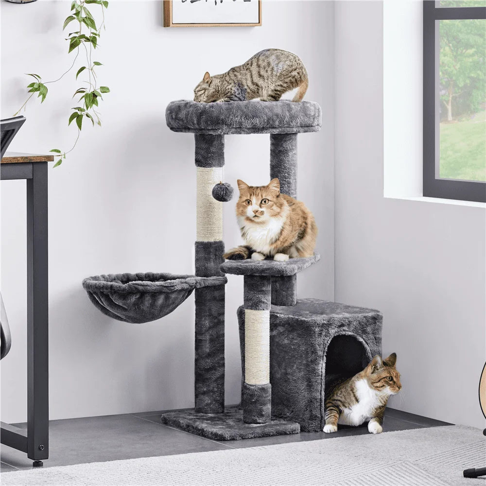 34.5" H Cat Tree Tower with Condo and Perches