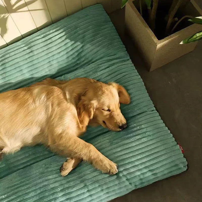 Large Dog Bed Warm Corduroy Pet Kennel Soft Thicken Dog Sleeping Mat Non-slip Detachable Oversize Dogs Sofa Pet Supplies