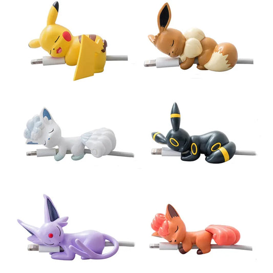 Hot Anime Pokemon Go Figure Cosplay Prop Accessories Usb Protective Case Cable Bite Pikachu Cup Pet Eevee Dolls Toy Gift