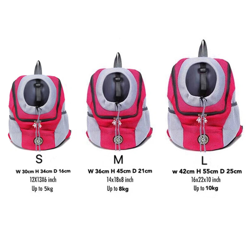 New Double Shoulder Portable Travel Backpack Outdoor Pet Dog Carrier Bag Pet Dog Front Bag Mesh Backpack