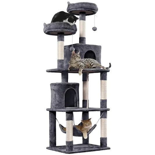 70.5″H Multi Level Cat Tower Tree with 2 Condos & 2 Foam-Padded Perches for Medium/Large Cats