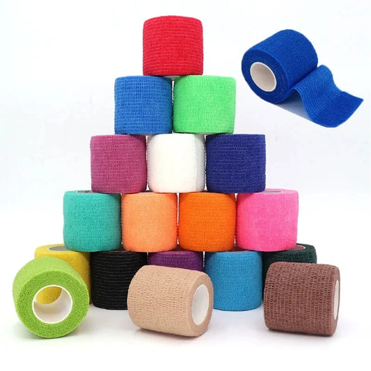 10 pcs Colorful Sports Self Adhesive Elastic Bandage Wrap Tape Elastoplast For Knee Pads Finger Ankle Palm Aid Kit Pet Tool Warm