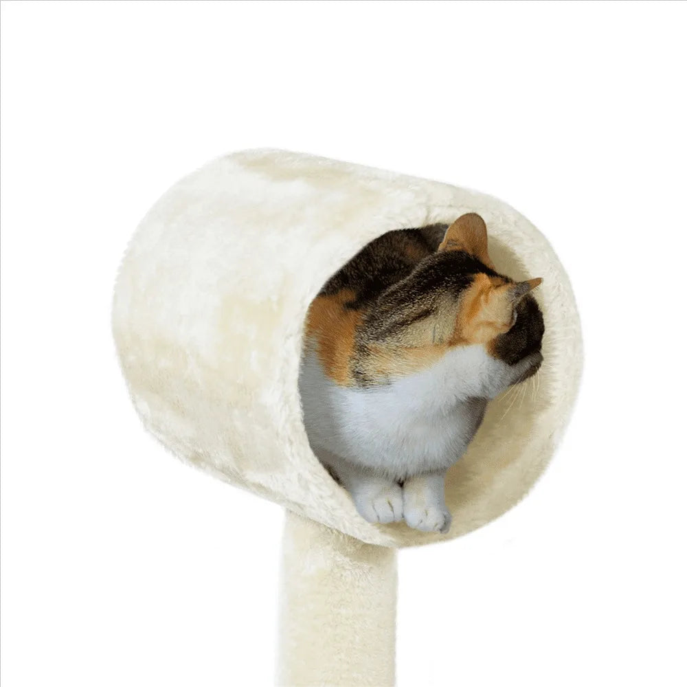 Cat tree and apartment scratching column tower with platform 52.2 inches