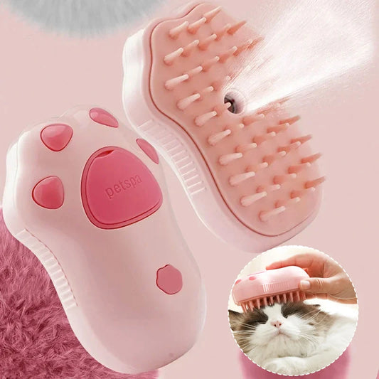 Cat Steamy Brush Dog Massage Comb Built-in Electric Water Spray Soft Silicone Pet Hair Removal Grooming Brush Cat Accessories