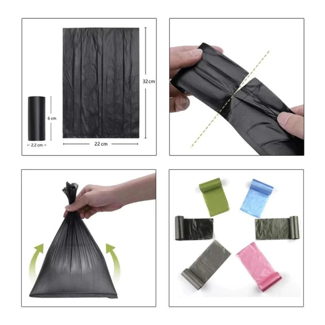 KROWN Dog Poop Bags 150/300/600/900/1200/1500 Bag Multicolor or Black Poop Dog Bag Pet Dog Bag Black and Multicolor Animal Stool Bags